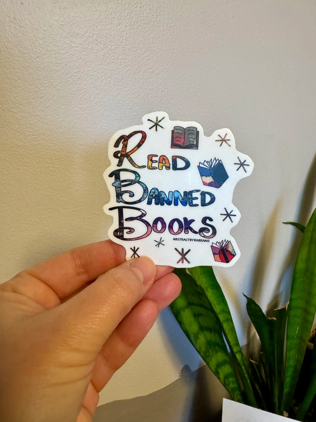 Rainbow Read Banned Books Vinyl Matte Sticker - 3" Hand Drawn Hand Lettered
