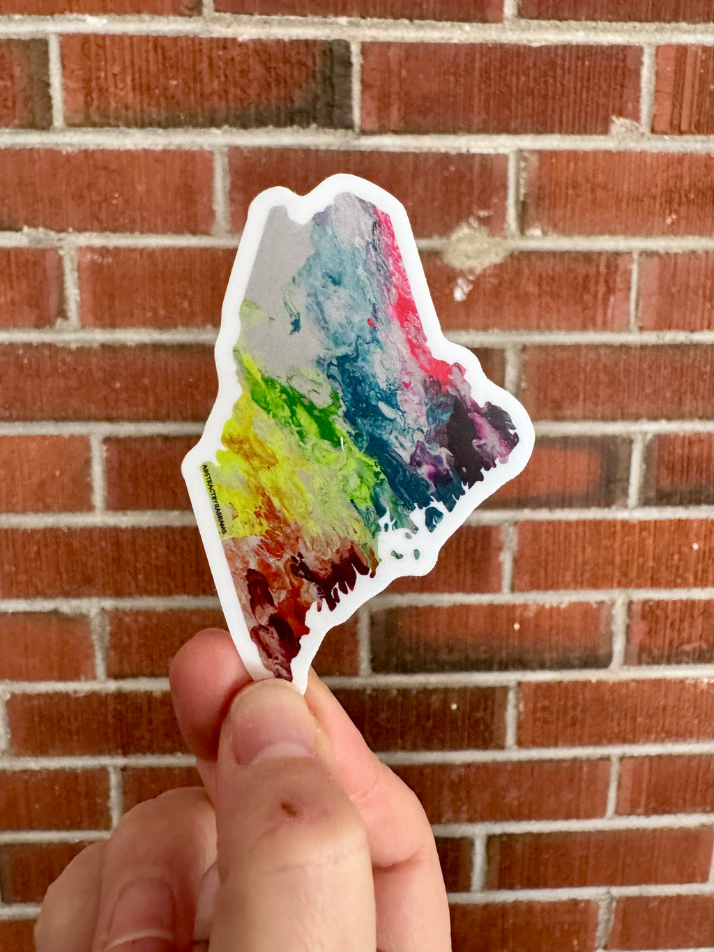 Maine State Shape Sticker - 3" Rainbow - Purple - Vinyl - Trans Pride - LGBTQ
