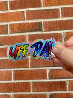 Rainbow Glittery Uff Da Glossy Sticker - Minnesota - LGBTQ