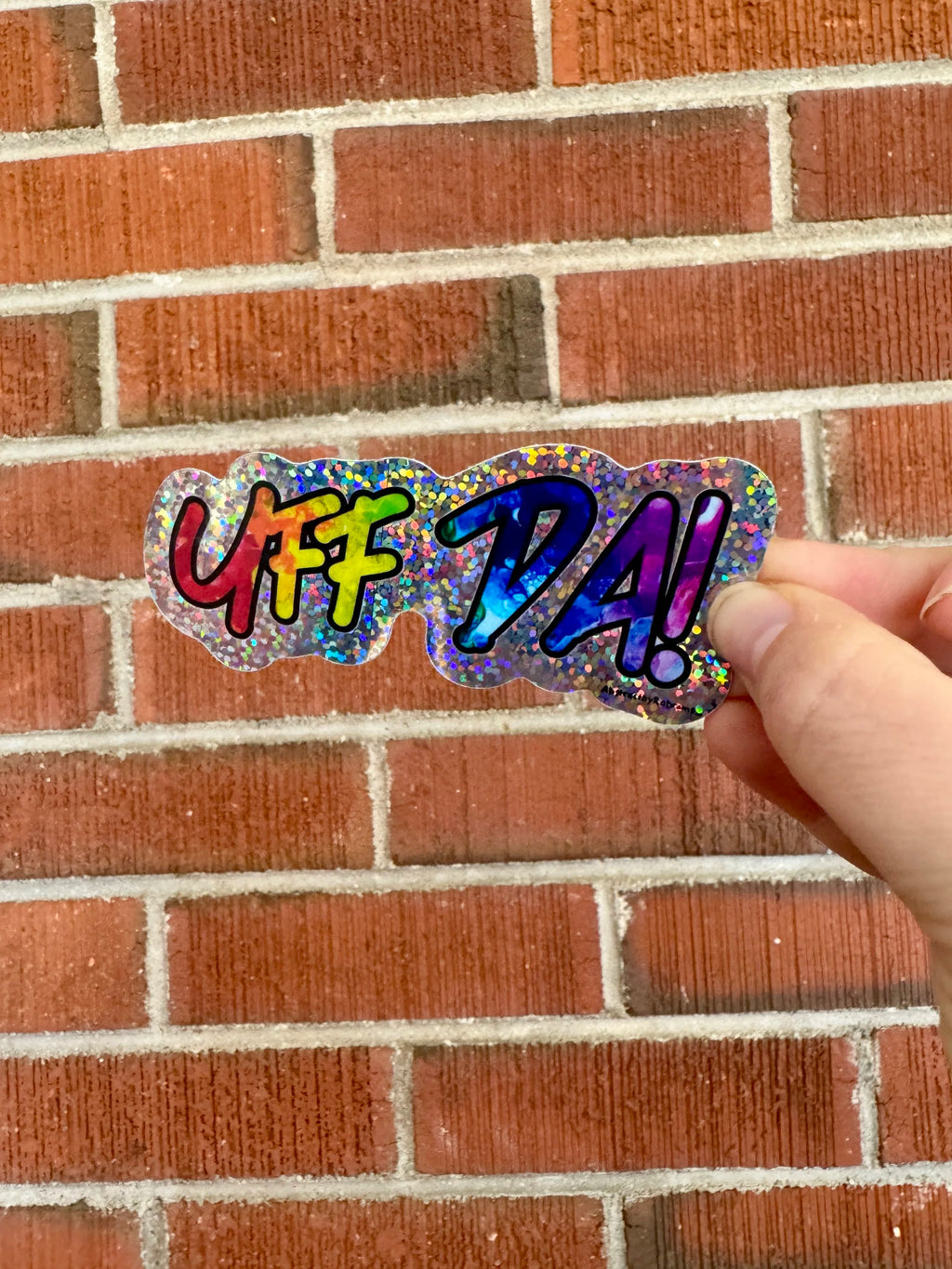 Rainbow Glittery Uff Da Glossy Sticker - Minnesota - LGBTQ