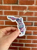 Florida State Shape Sticker - Trans Pride, Lesbian Pride and Progress Pride