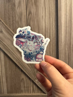 Wisconsin State Shape Sticker - Rainbow and Trans Pride 3"