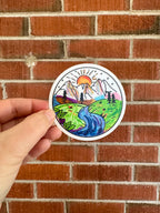 Rainbow Mountain Scene Sticker - Frosted Laminant - Subtle Pride
