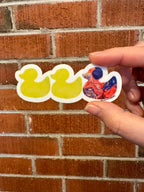 Duck Duck Bi Duck Sticker - Duck Duck Gray Duck - Duck Duck Pride Duck - Bi Pride Bisexual Pride - 3.5"x1.5"
