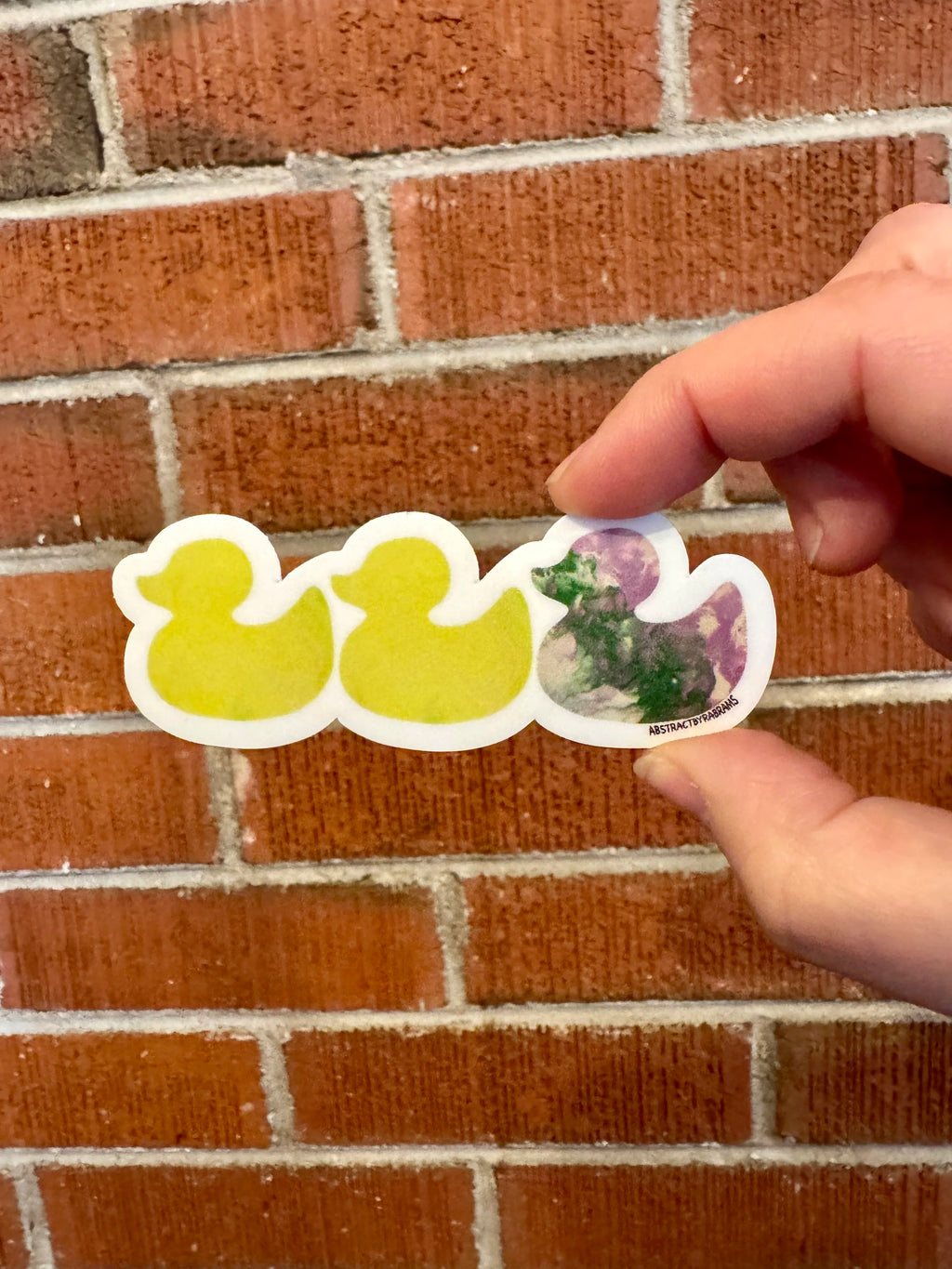 Duck Duck Genderqueer Duck Sticker - Duck Duck Gray Duck - Duck Duck Pride Duck - Genderqueer Pride - 3.5"x1.5"