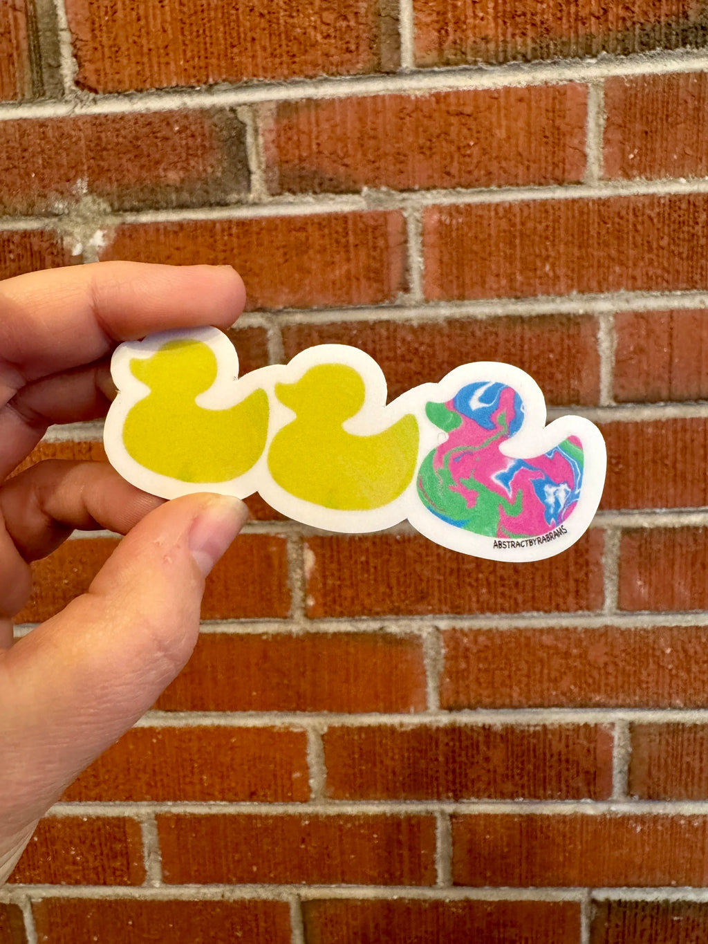 Duck Duck Polysexual Duck Sticker - Duck Duck Gray Duck - Duck Duck Pride Duck - Polysexual Pride  3.5"x1.5"