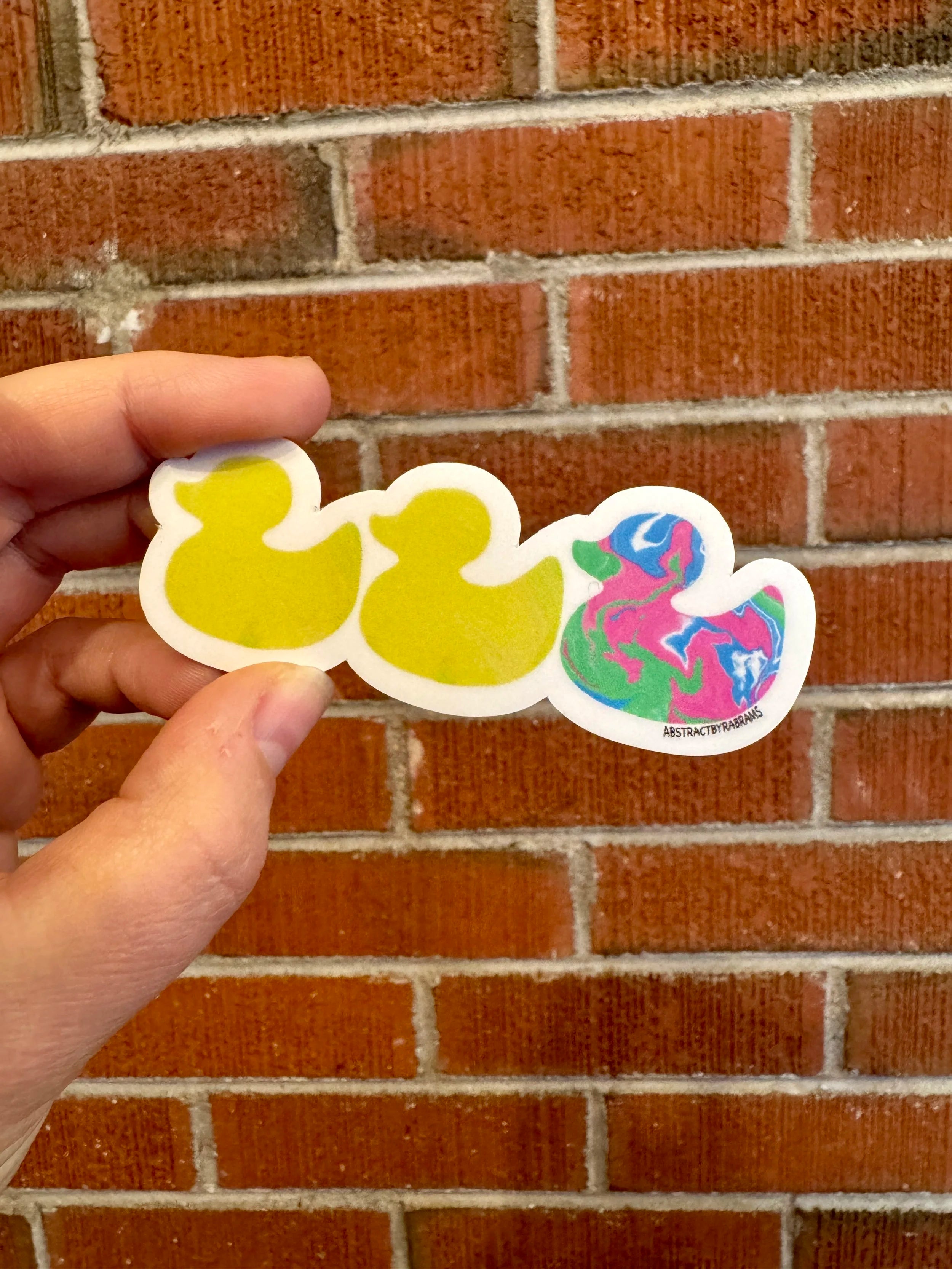 Duck Duck Polysexual Duck Sticker - Duck Duck Gray Duck - Duck Duck Pride Duck - Polysexual Pride  3.5"x1.5"