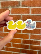 Duck Duck Trans Duck Sticker - Duck Duck Gray Duck - Duck Duck Pride Duck - 3.5"x1.5"