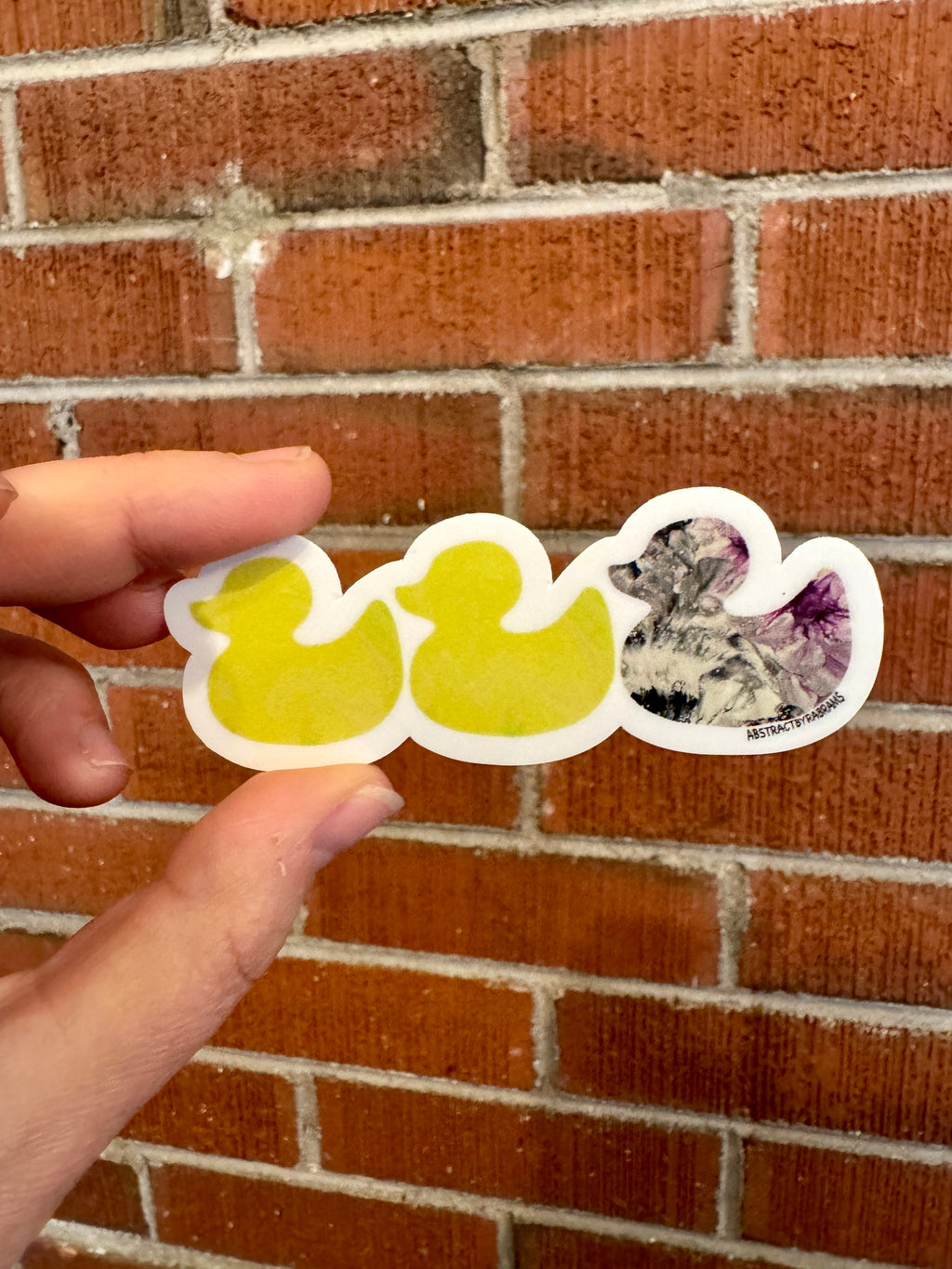 Duck Duck Asexual Duck Sticker - Duck Duck Gray Duck - Duck Duck Pride Duck - Asexual Pride - 3.5"x1.5"