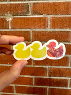 Duck Duck Lesbian Duck Sticker - Duck Duck Gray Duck - Duck Duck Pride Duck - Lesbian Pride - 3.5"x1.5"