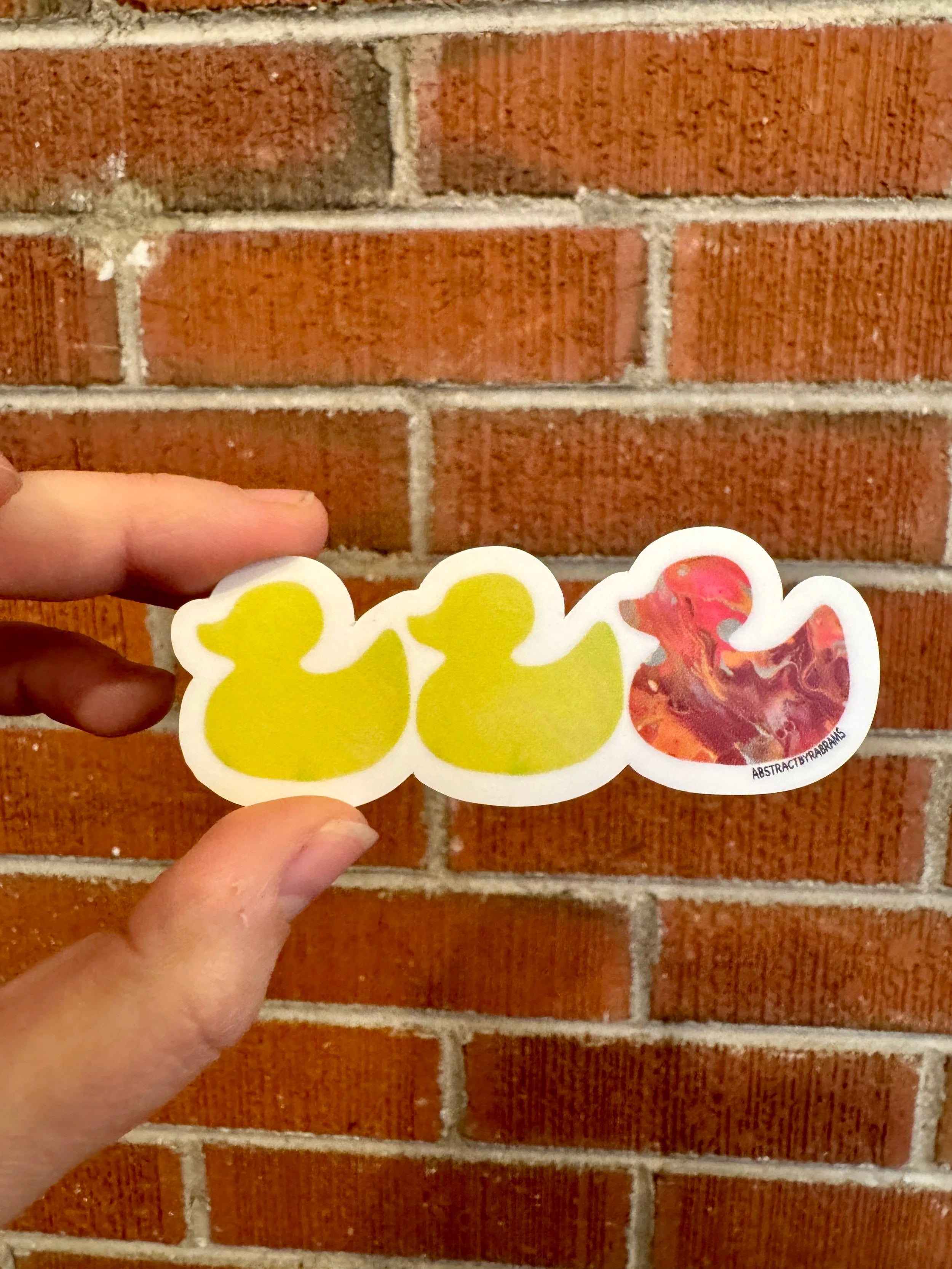 Duck Duck Lesbian Duck Sticker - Duck Duck Gray Duck - Duck Duck Pride Duck - Lesbian Pride - 3.5"x1.5"