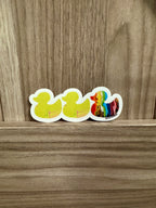 Duck Duck Rainbow Duck Sticker - Duck Duck Gray Duck - Duck Duck Progress Pride Duck - 3.5"x1.5"