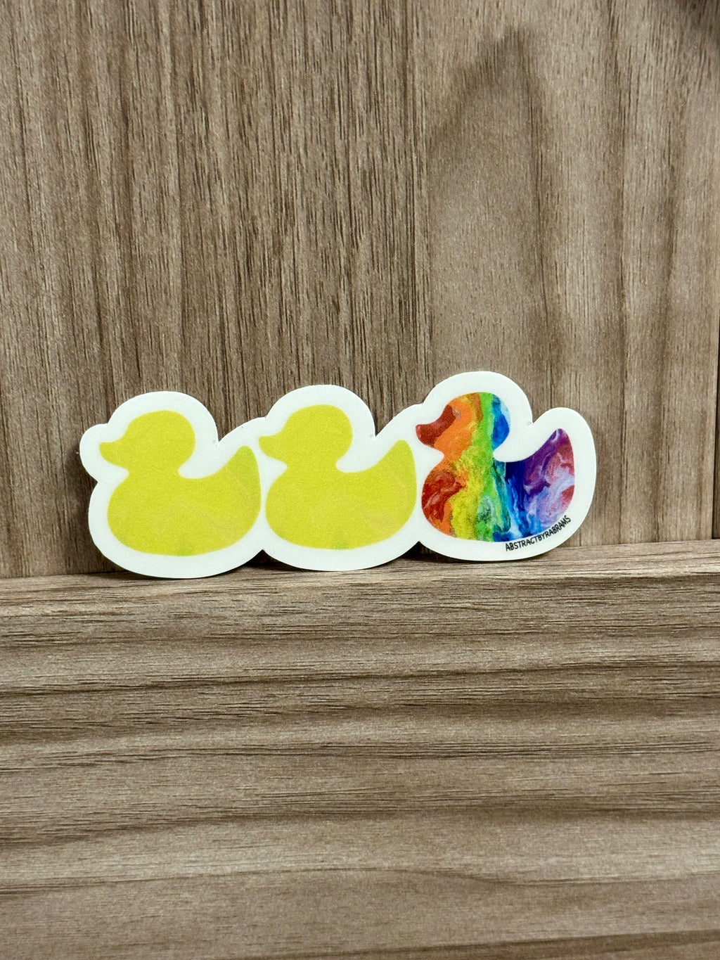 Duck Duck Rainbow Duck Sticker - Duck Duck Gray Duck - Duck Duck Pride Duck - 3.5"x1.5"