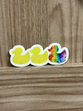 Duck Duck Rainbow Duck Sticker - Duck Duck Gray Duck - Duck Duck Pride Duck - 3.5"x1.5"