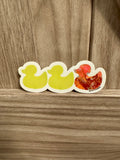 Duck Duck Lesbian Duck Sticker - Duck Duck Gray Duck - Duck Duck Pride Duck - Lesbian Pride - 3.5"x1.5"
