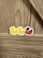 Duck Duck Bi Duck Sticker - Duck Duck Gray Duck - Duck Duck Pride Duck - Bi Pride Bisexual Pride - 3.5"x1.5"