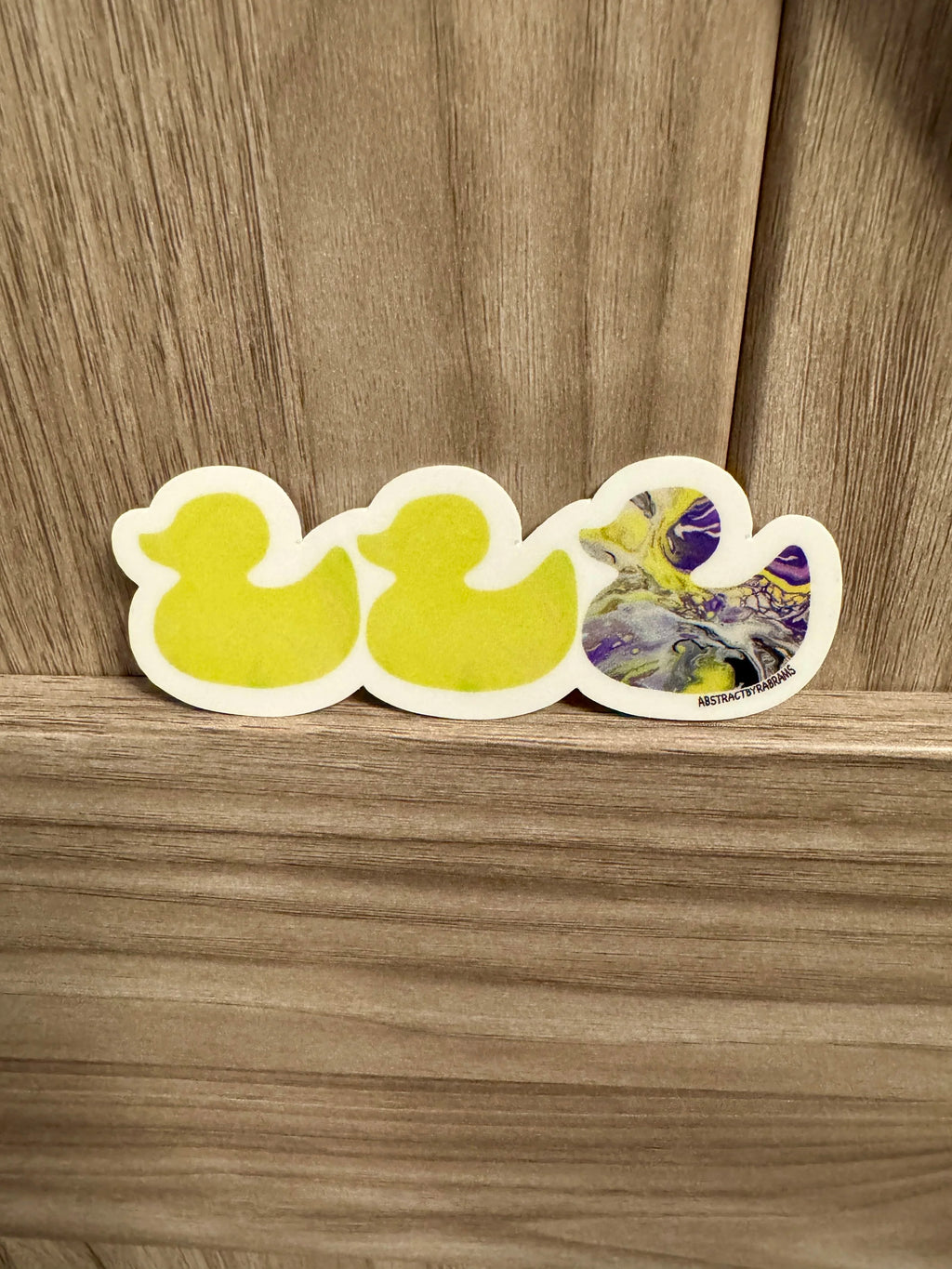 Duck Duck Non Binary Duck Sticker - Duck Duck Gray Duck - Duck Duck Pride Duck - Non-Binary Pride 3.5"x1.5"