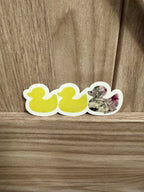 Duck Duck Asexual Duck Sticker - Duck Duck Gray Duck - Duck Duck Pride Duck - Asexual Pride - 3.5"x1.5"