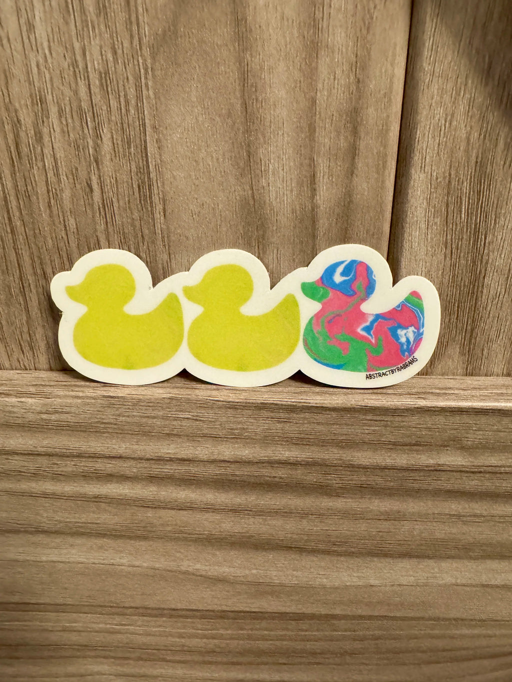 Duck Duck Polysexual Duck Sticker - Duck Duck Gray Duck - Duck Duck Pride Duck - Polysexual Pride  3.5"x1.5"