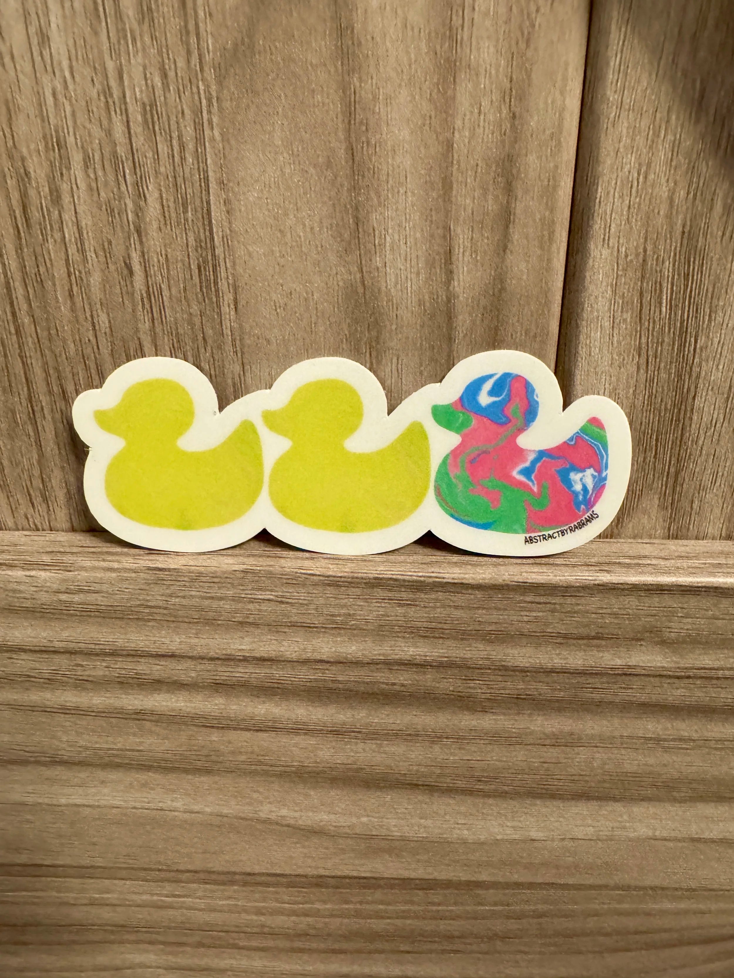 Duck Duck Polysexual Duck Sticker - Duck Duck Gray Duck - Duck Duck Pride Duck - Polysexual Pride  3.5"x1.5"