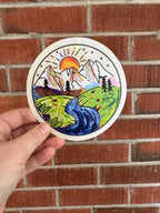 Rainbow Mountain Scene Suncatcher Decal - Subtle Pride