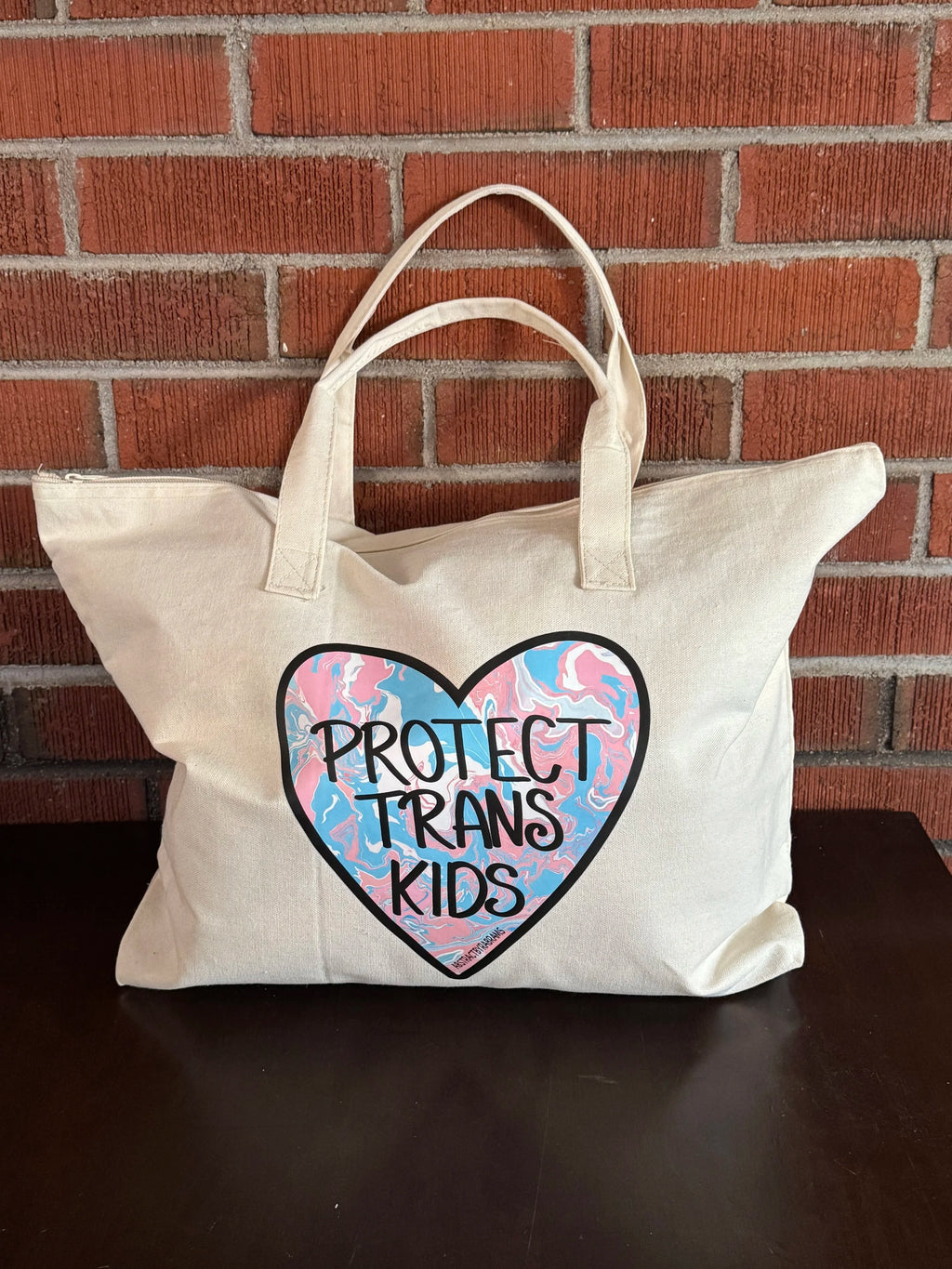 Protect Trans Kids Tote Bag XL Tote Bag with Zipper