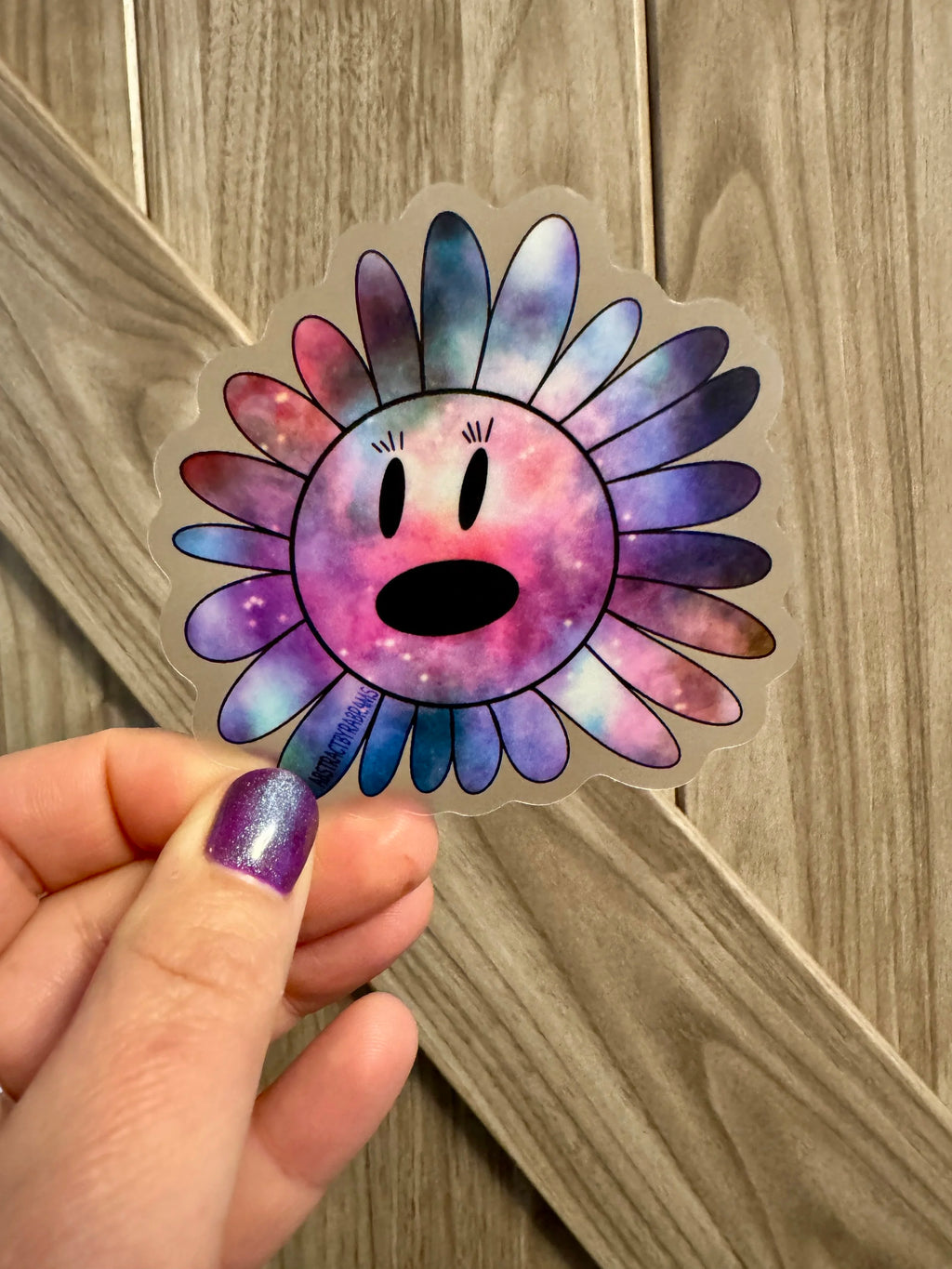 Cosmic Daisy Hand Drawn Space Flower Sticker