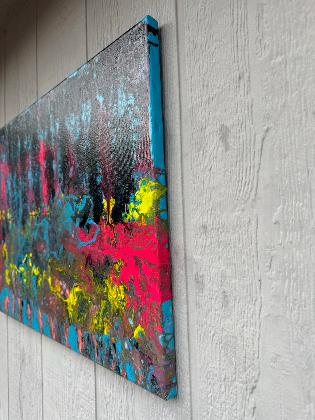 Into the Wonderland Forest Painting - 24"x18" Abstract Pour Painting