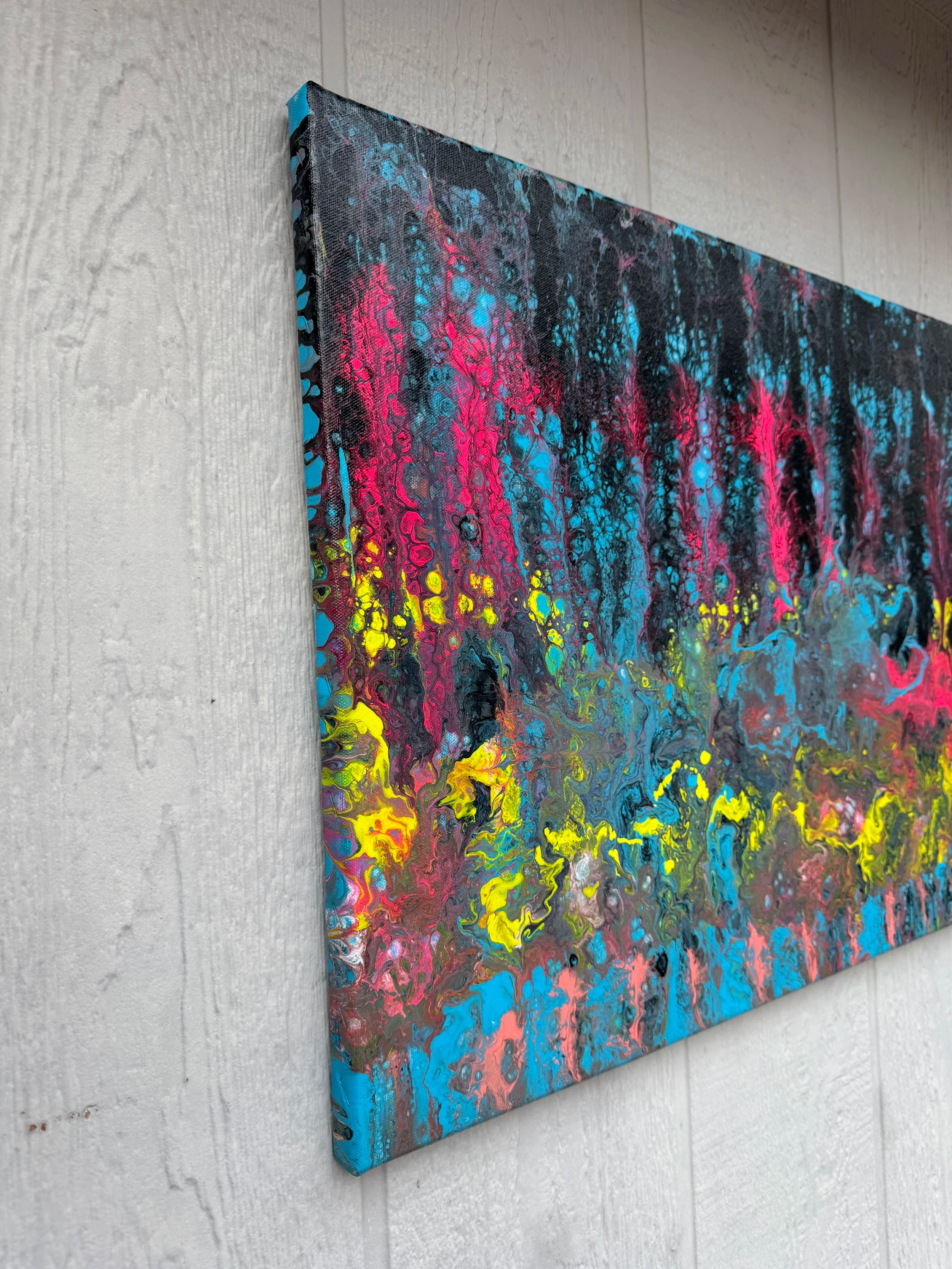 Into the Wonderland Forest Painting - 24"x18" Abstract Pour Painting