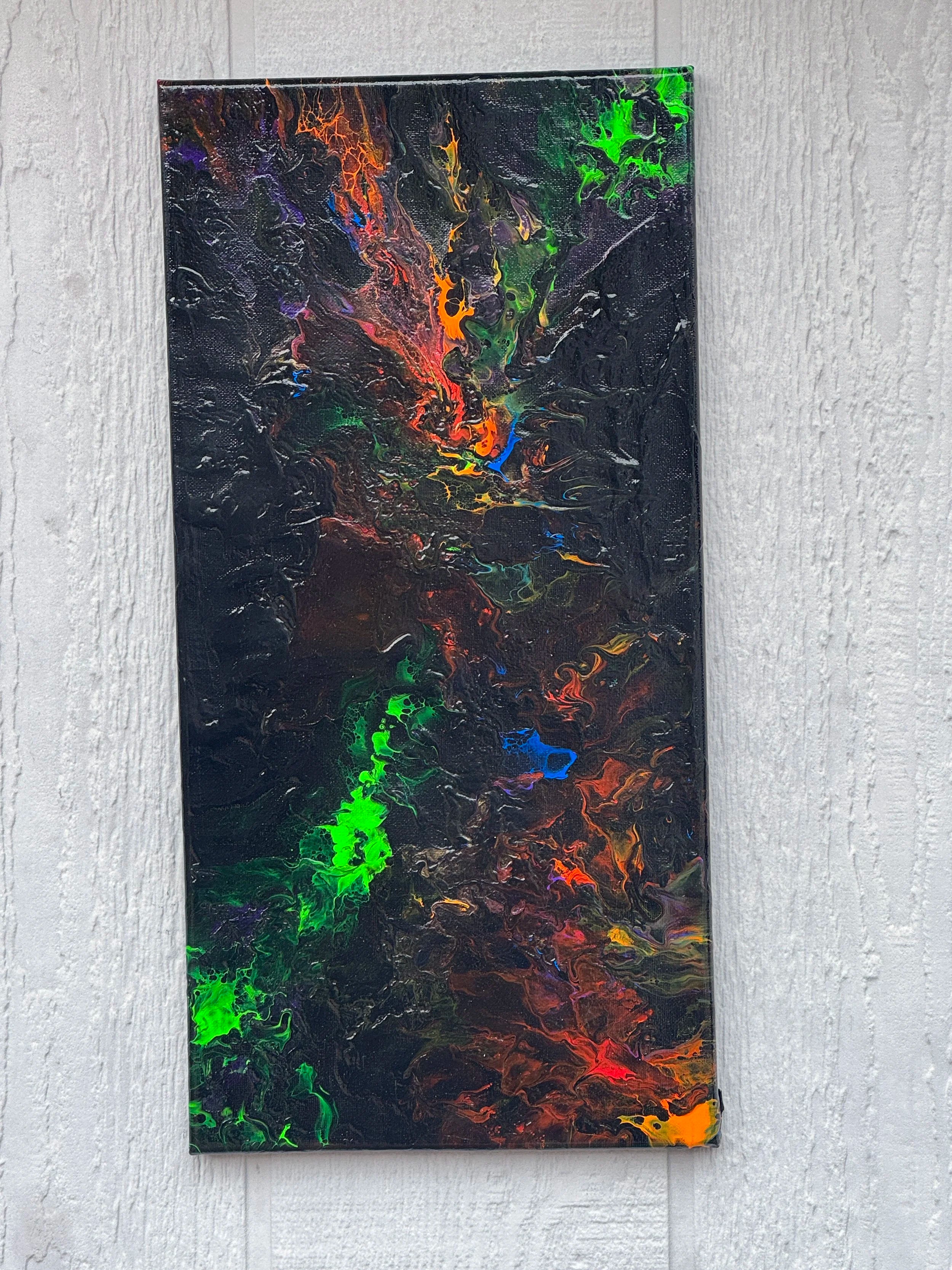 Neon Northern Lights Painting - 10"x20"