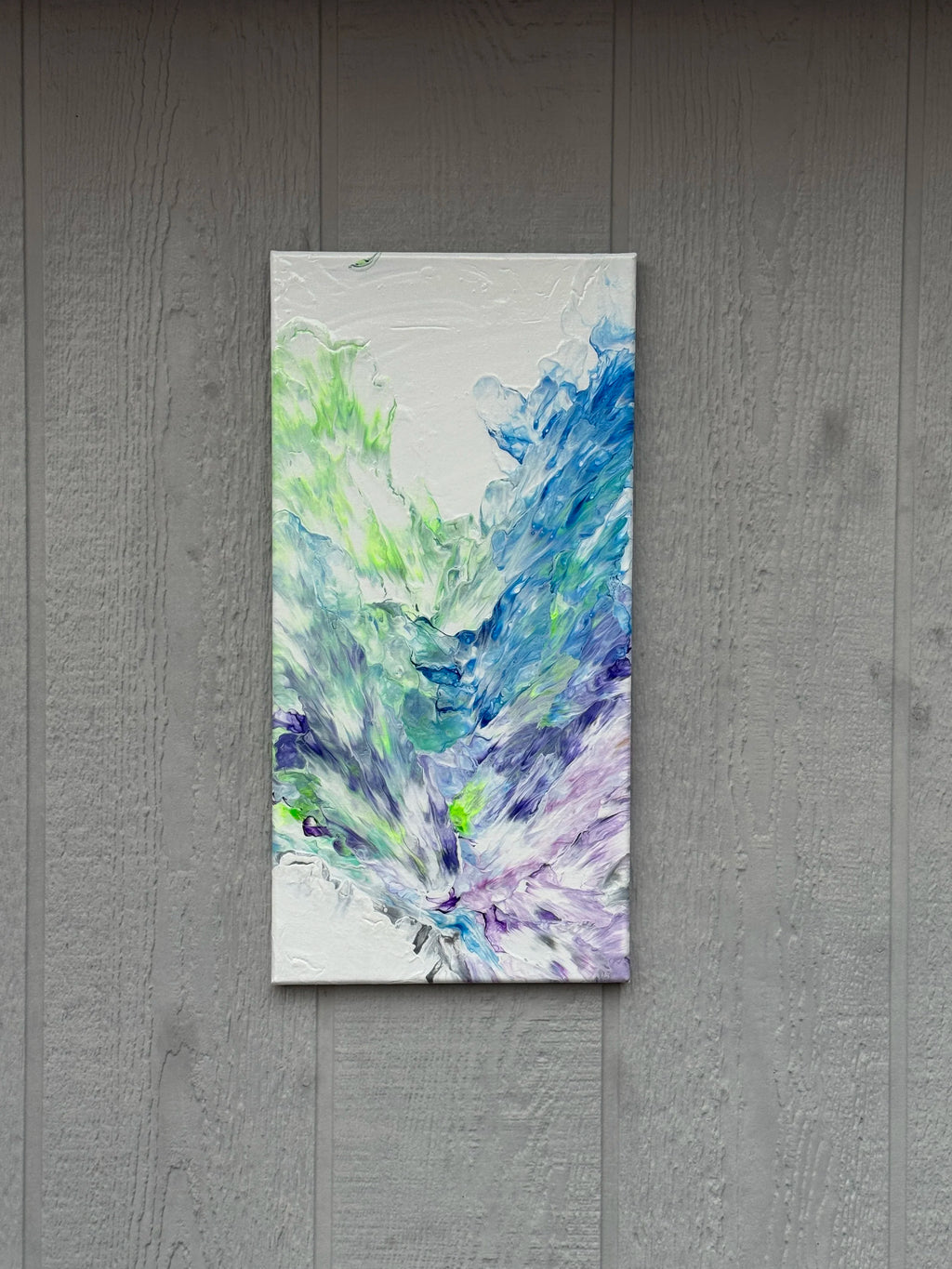 Abstract Blue, Purple and Green Painting -  10"x20" - "Valley of Contentment"
