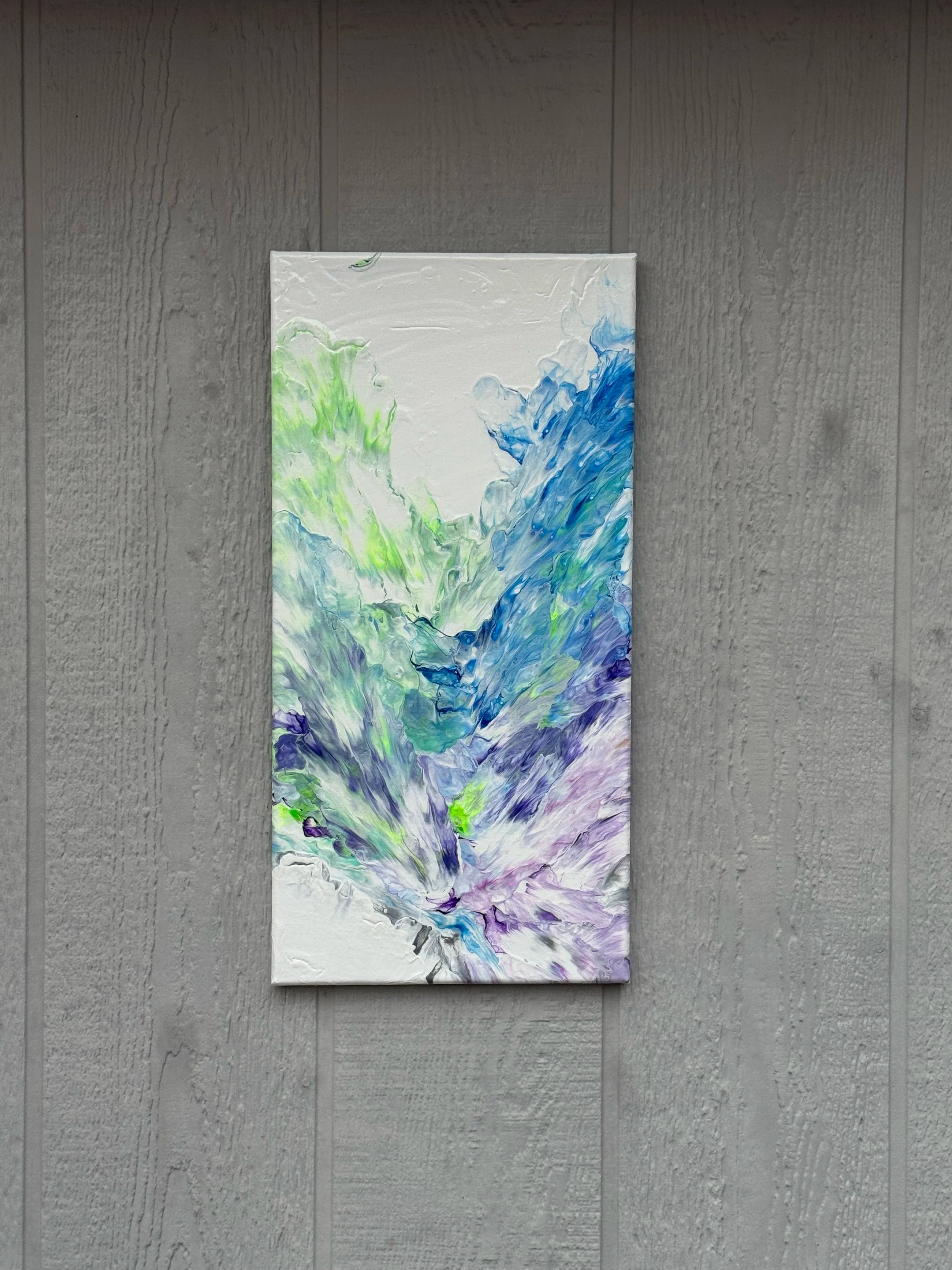 Abstract Blue, Purple and Green Painting -  10"x20" - "Valley of Contentment"