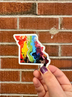 Missouri State Trans Pride and Rainbow State Vinyl Sticker