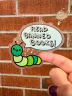 Hand Drawn Caterpillar "Read Banned Books" Sticker