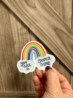 Hand Drawn Chrome Rainbow Sticker "You Are A Superstar"