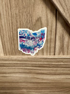 Ohio State Trans Pride and Rainbow State Vinyl Sticker
