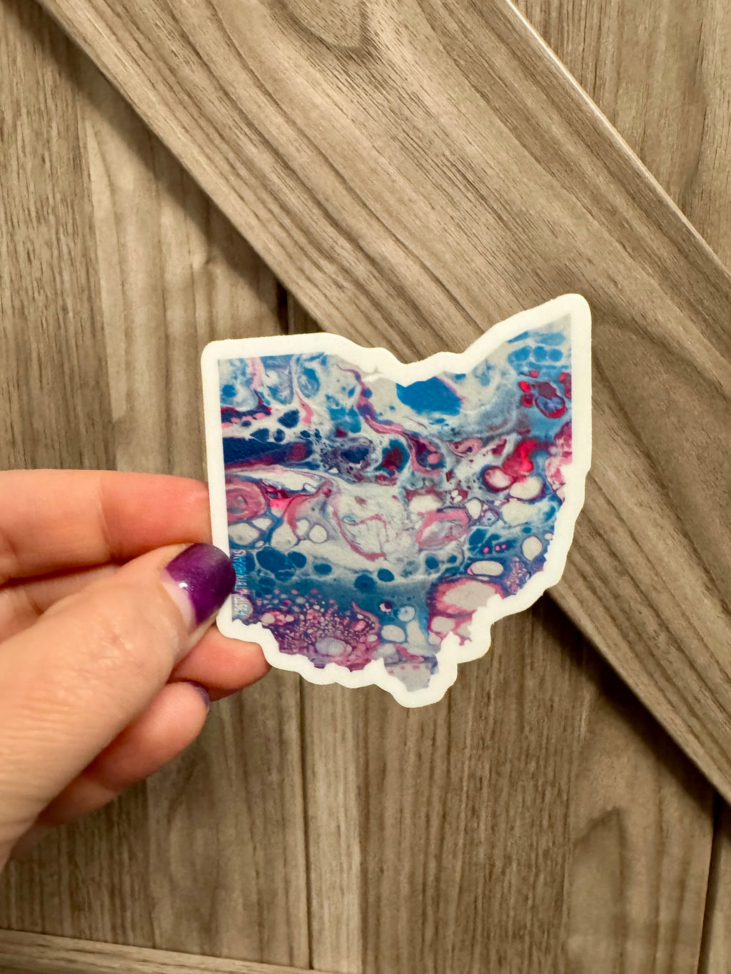 Ohio State Trans Pride and Rainbow State Vinyl Sticker