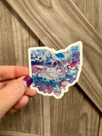 Ohio State Trans Pride and Rainbow State Vinyl Sticker