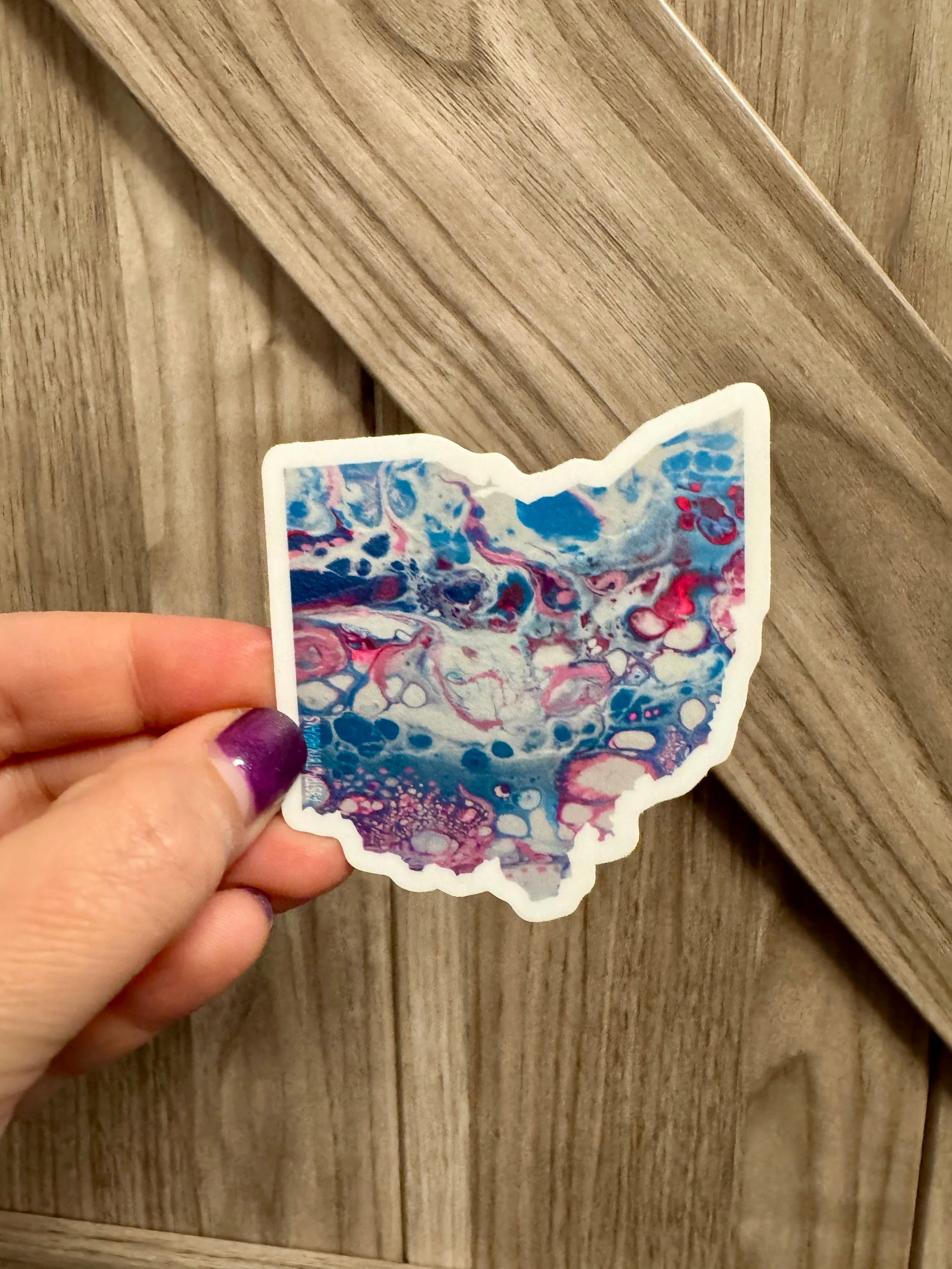 Ohio State Trans Pride and Rainbow State Vinyl Sticker