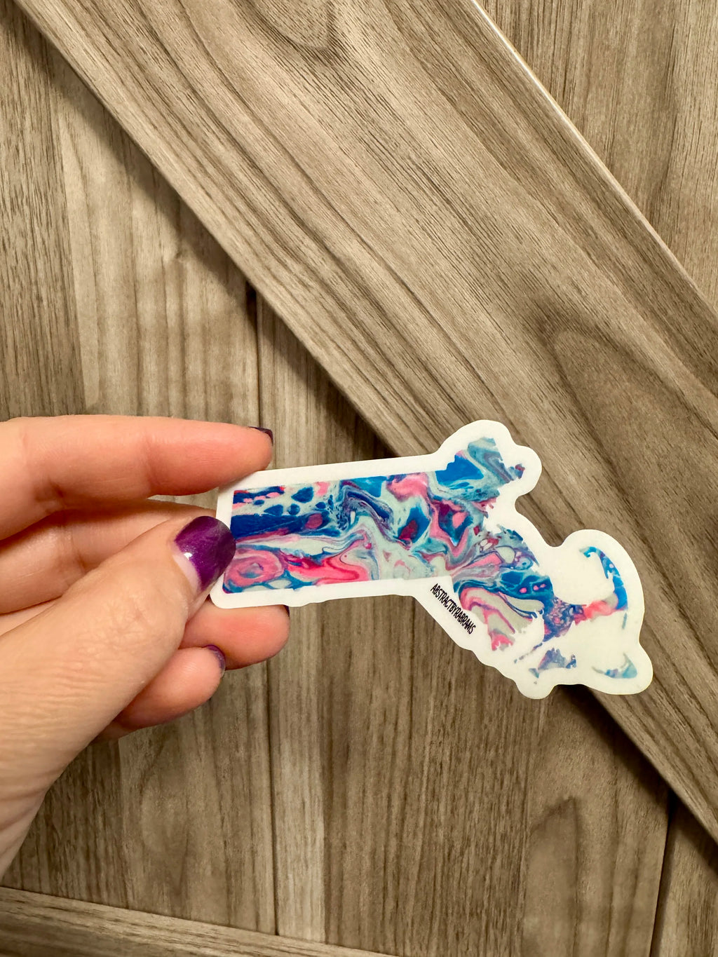 Massachusetts Vinyl Sticker - 3"x2" - Rainbow, Sunset, and Pastel -- Weatherproof - Massachusetts State Shape