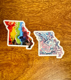 Missouri State Trans Pride and Rainbow State Vinyl Sticker