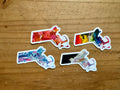 Massachusetts Vinyl Sticker - 3"x2" - Rainbow, Sunset, and Pastel -- Weatherproof - Massachusetts State Shape