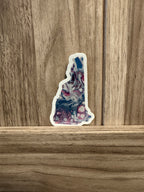 New Hampshire State Sticker - Rainbow - Cool Colors 3"x1.8"