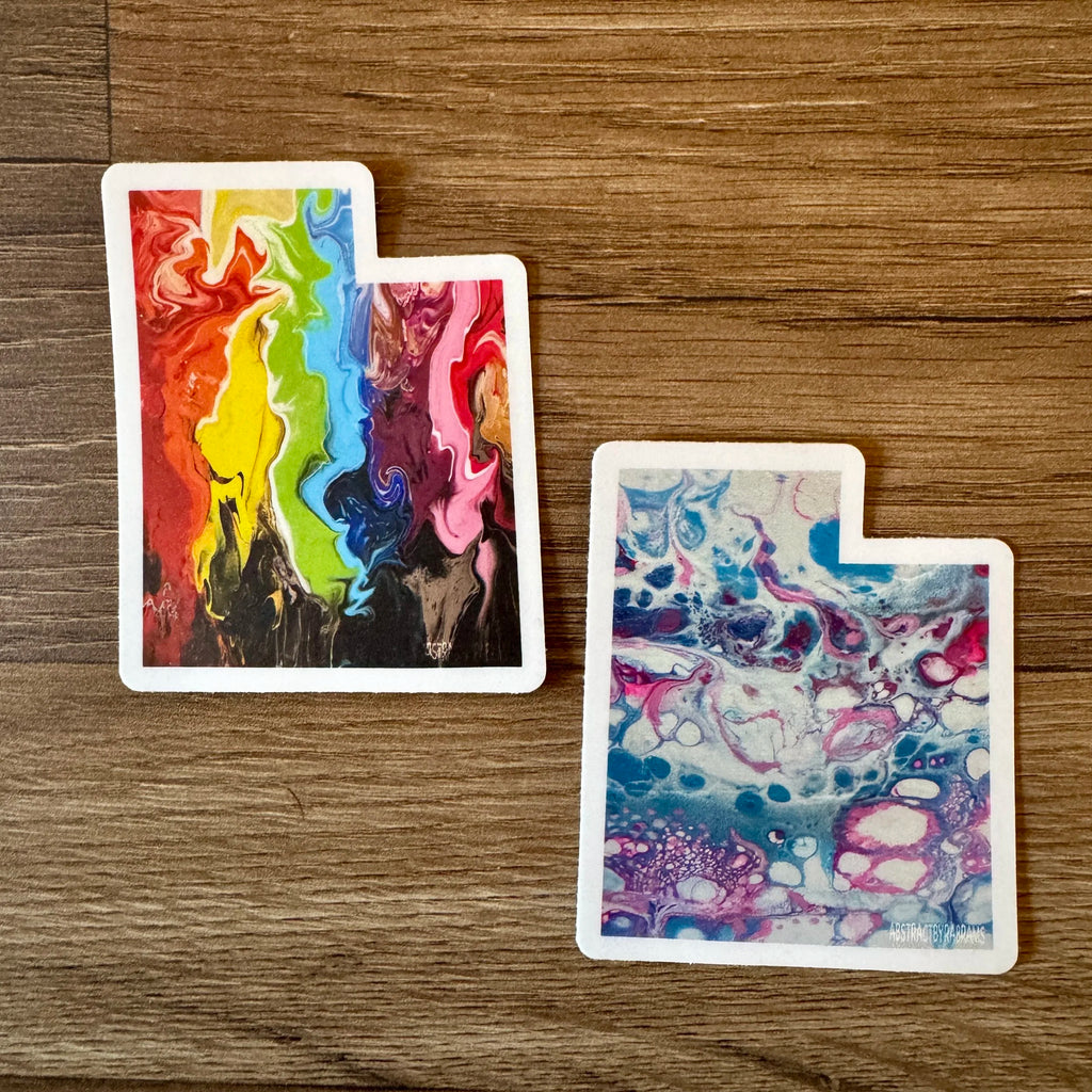 Utah State Trans Pride and Rainbow State Vinyl Sticker