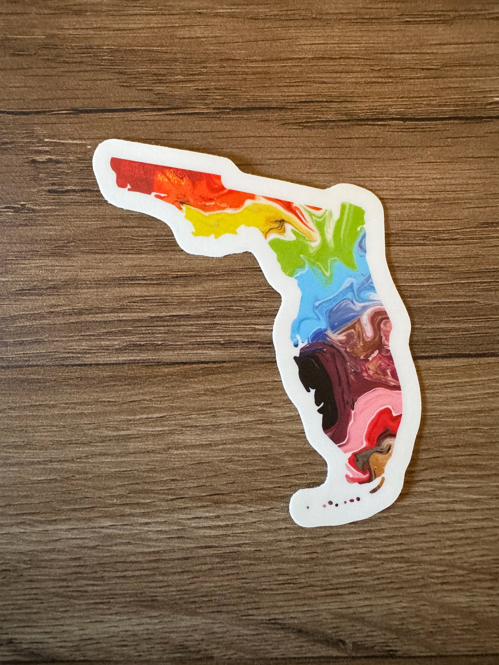 Florida State Shape Sticker - Trans Pride, Lesbian Pride and Progress Pride