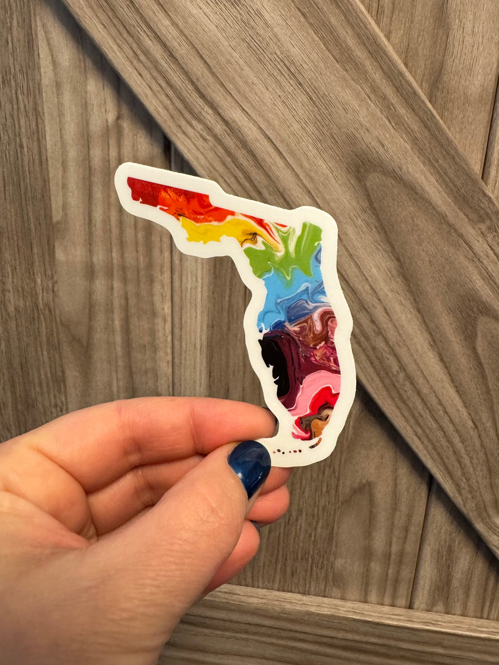 Florida State Shape Sticker - Trans Pride, Lesbian Pride and Progress Pride