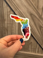 Florida State Shape Sticker - Trans Pride, Lesbian Pride and Progress Pride
