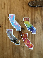 California State Sticker - 3” x 2.5" - Polypropylene - Rainbow - Sunset - Trans - LGBTQ+