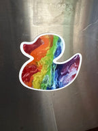 Rainbow Rubber Duck Magnet, Car Magnet - 4"