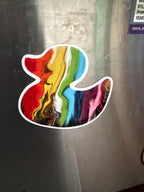 Progress Pride Rubber Duck Magnet, Car Magnet - 4"